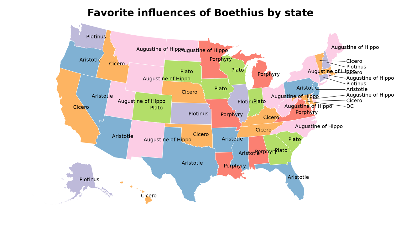influences of Boethius map