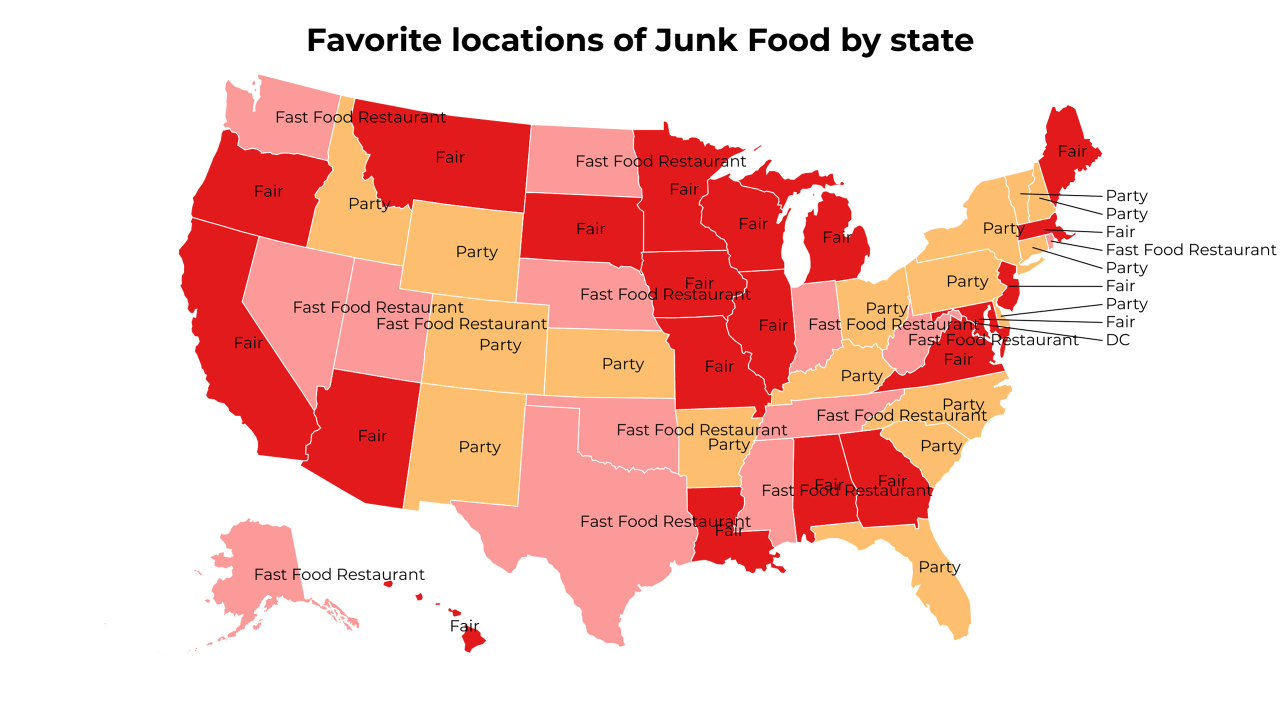 locations of Junk Food map
