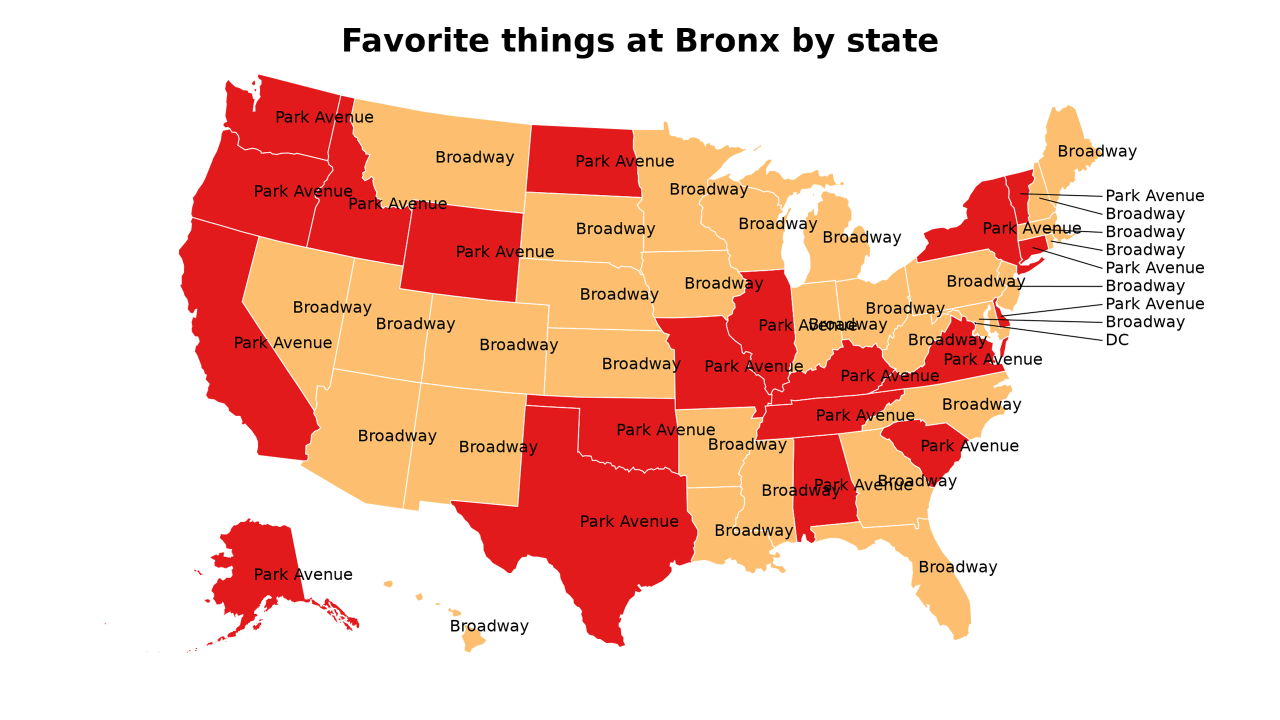 things at Bronx map