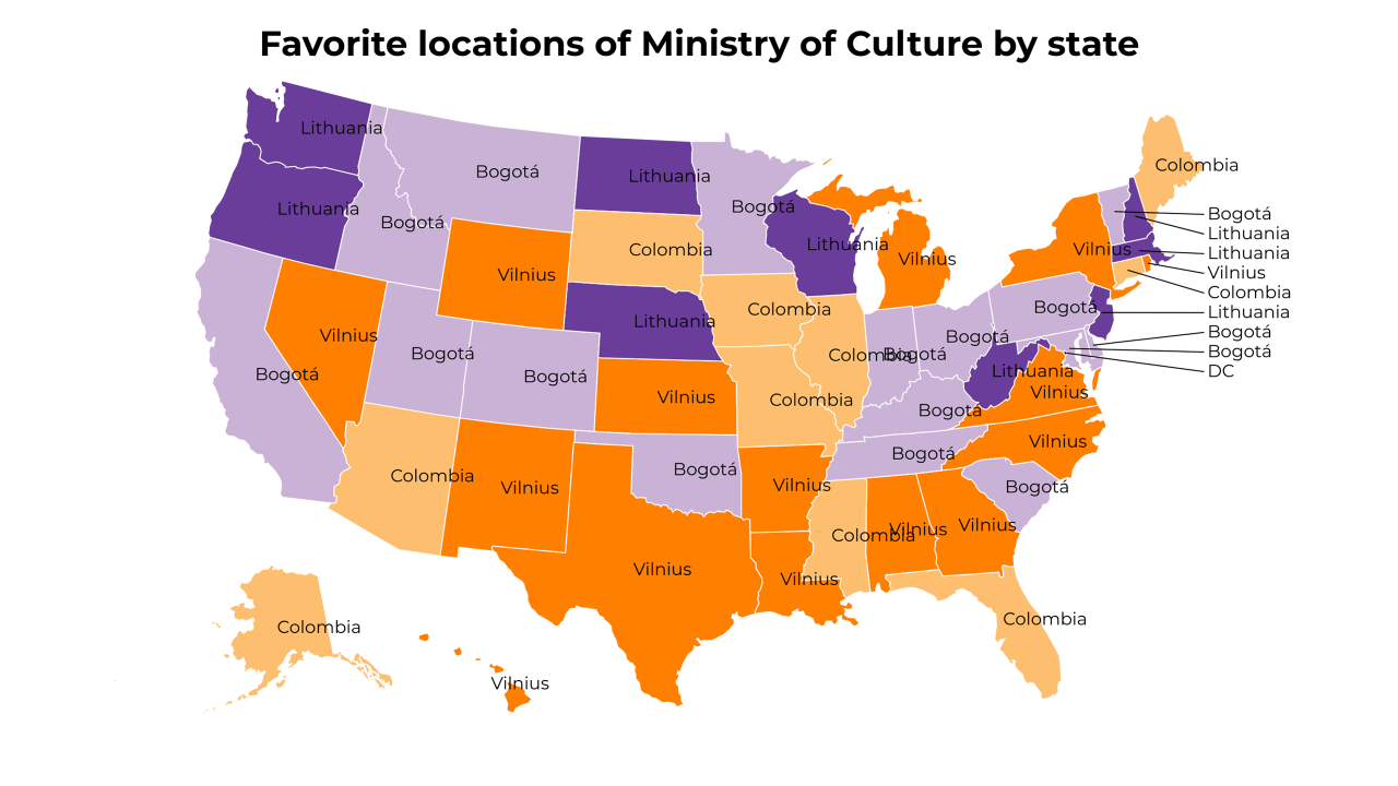 locations of Ministry of Culture map