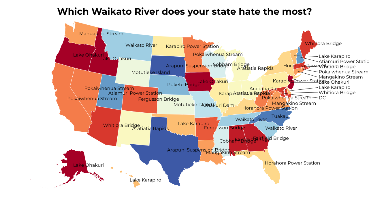 Waikato River map