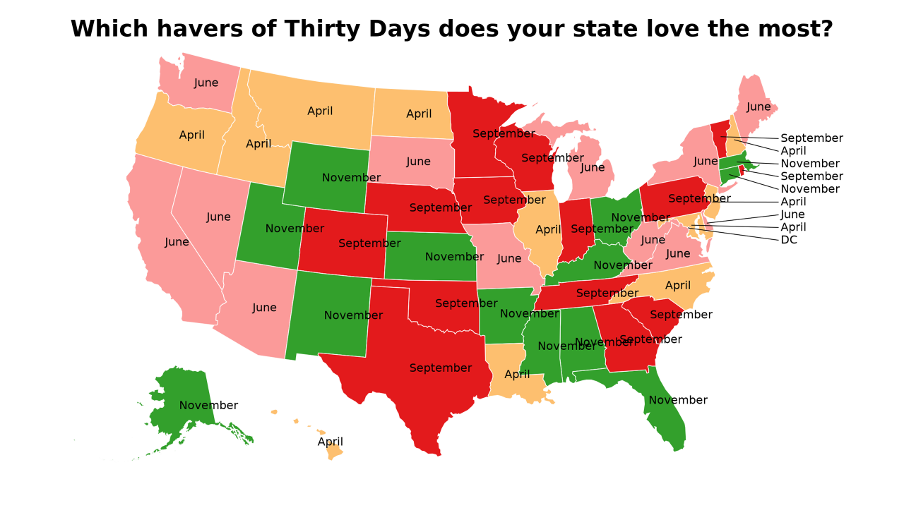havers of Thirty Days map