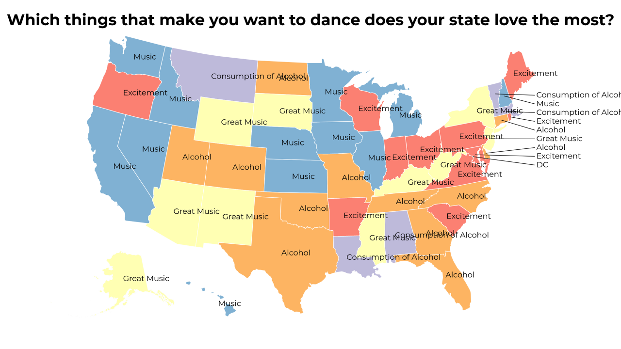 things that make you want to dance map