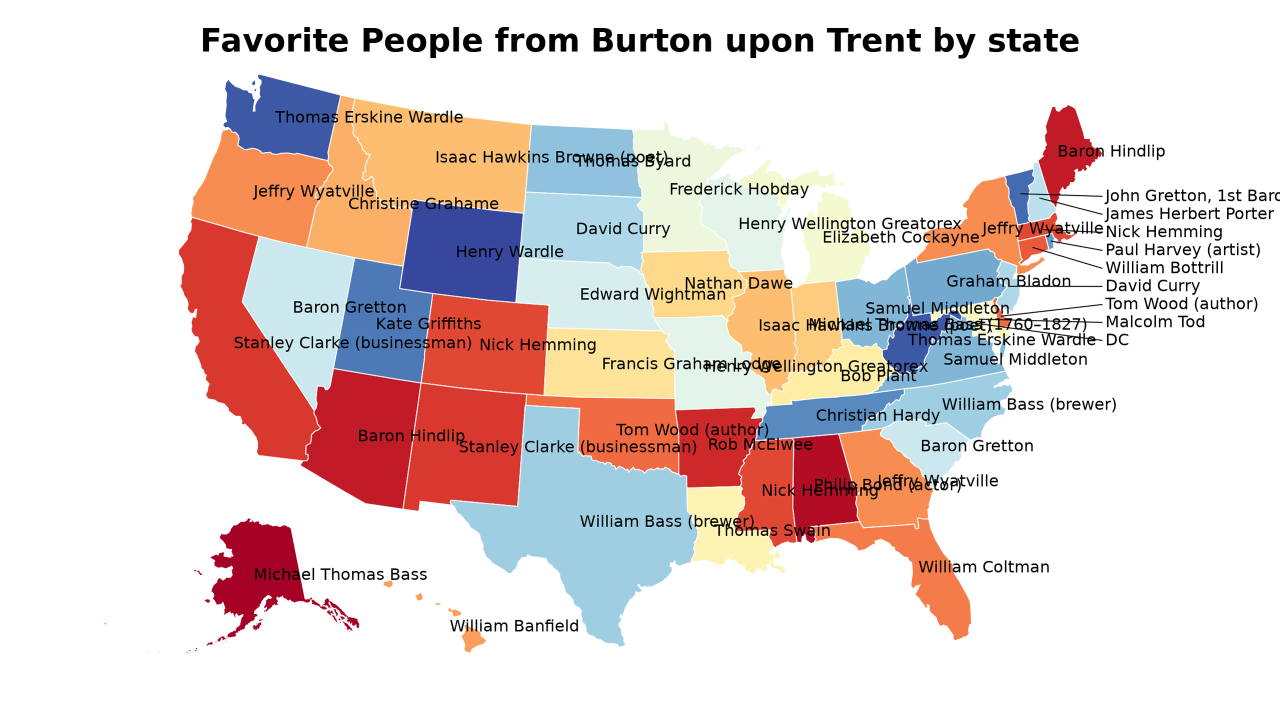 People from Burton upon Trent map