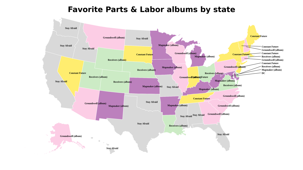 Parts & Labor albums map