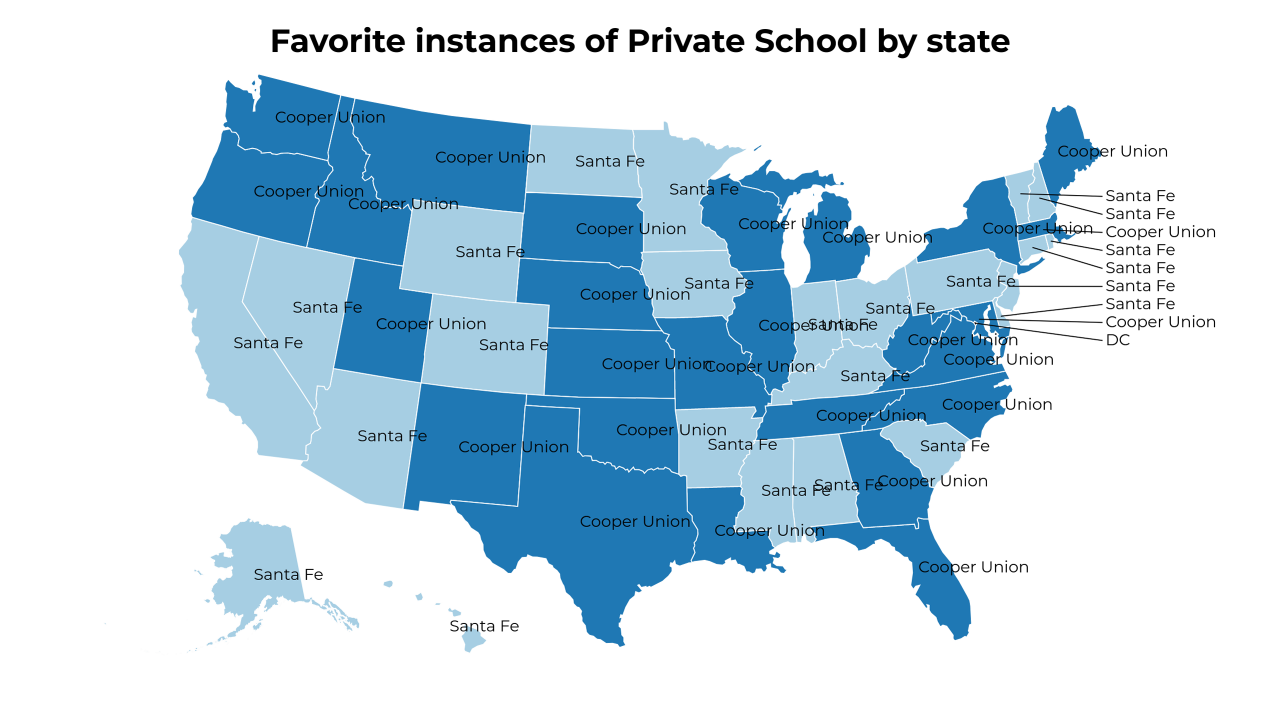 instances of Private School map