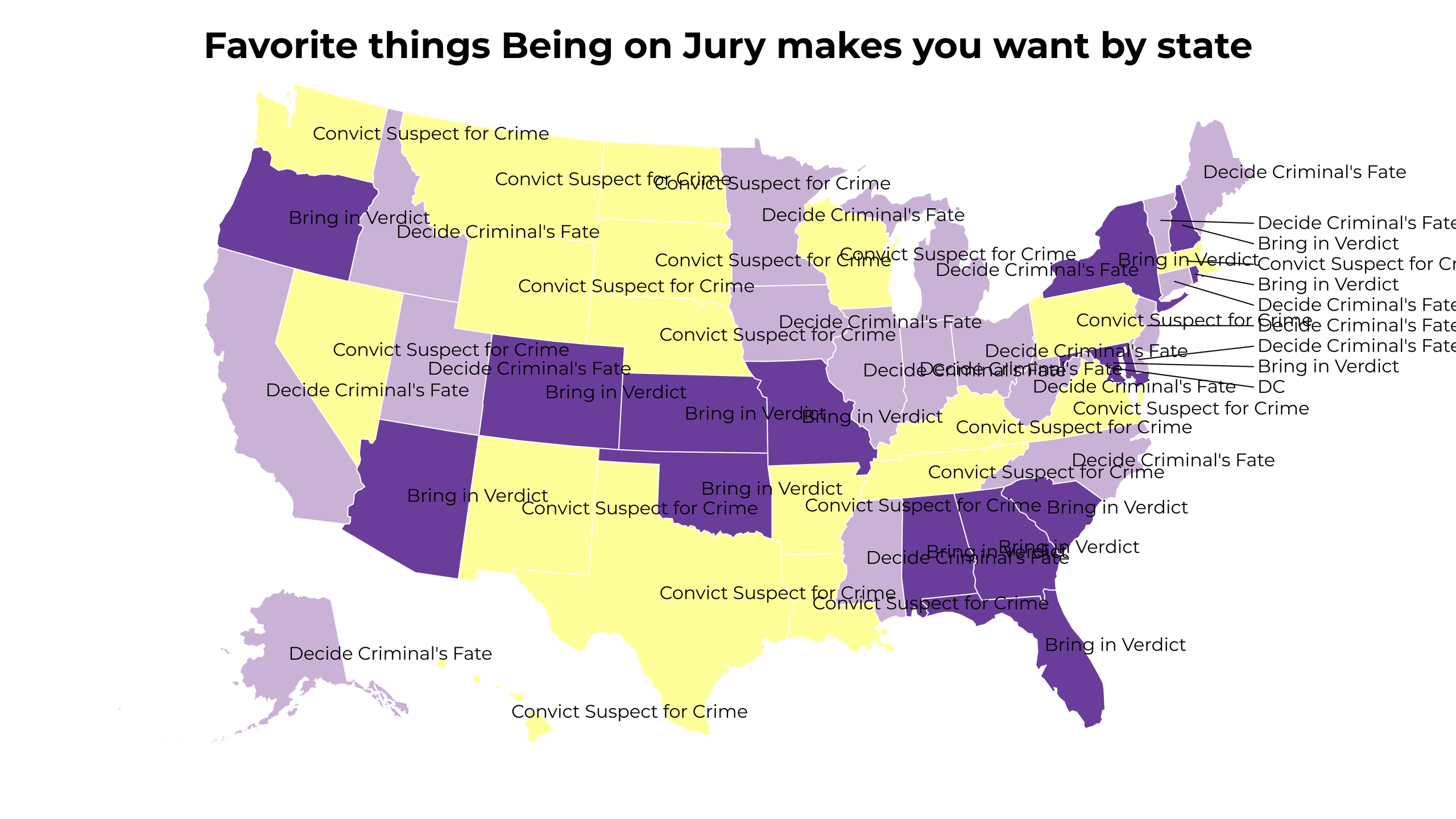things Being on Jury makes you want map
