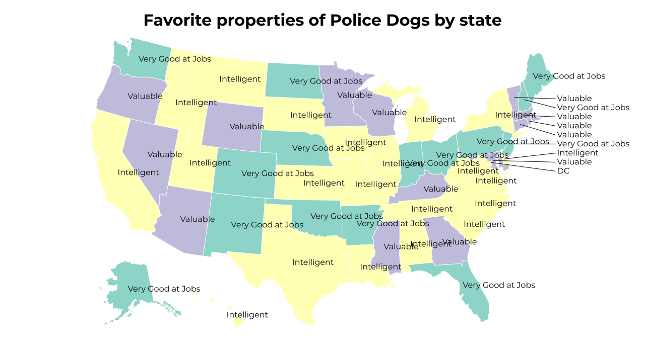 properties of Police Dogs map