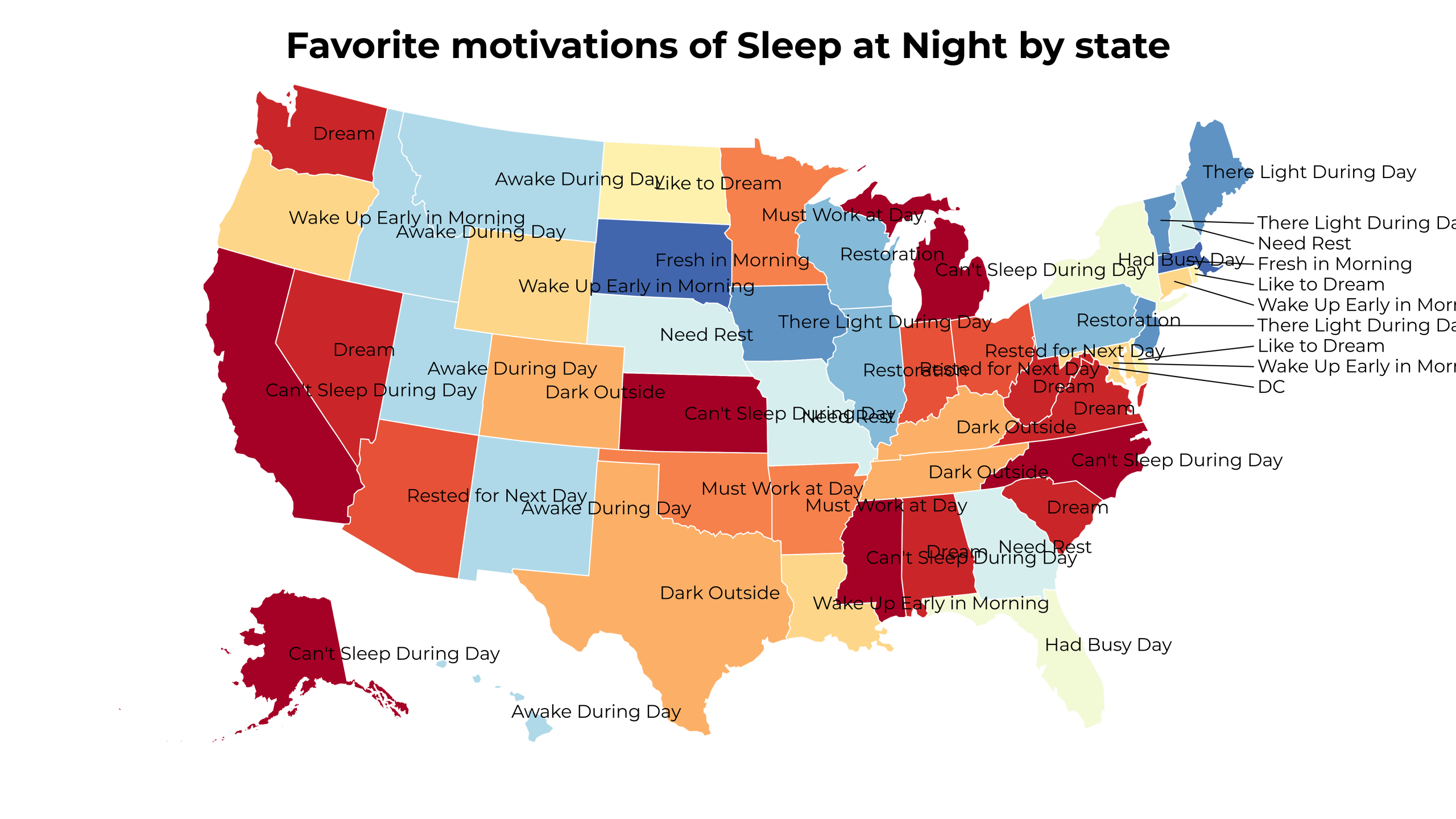 motivations of Sleep at Night map