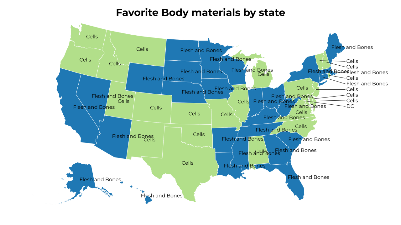 Body materials map