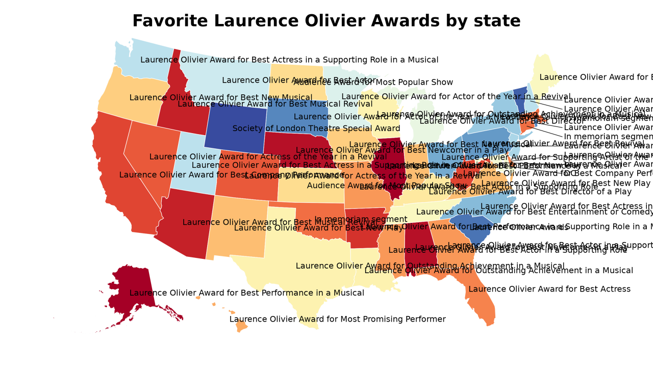 Laurence Olivier Awards map