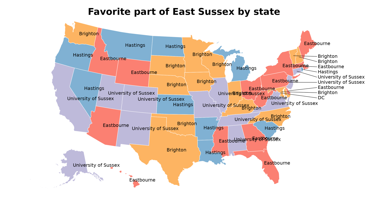 part of East Sussex map
