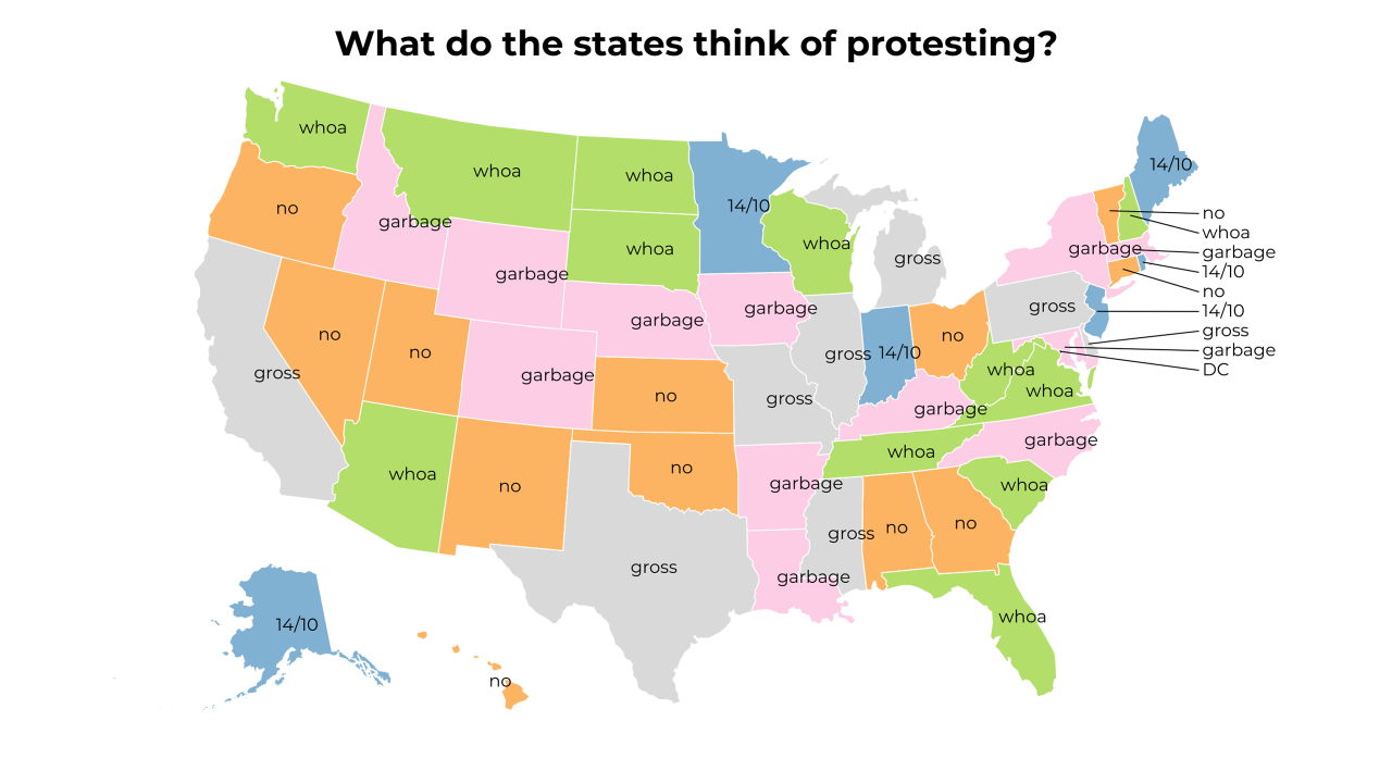 Protesting map