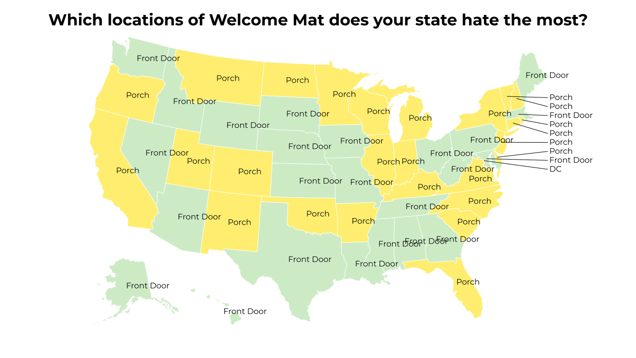 locations of Welcome Mat map