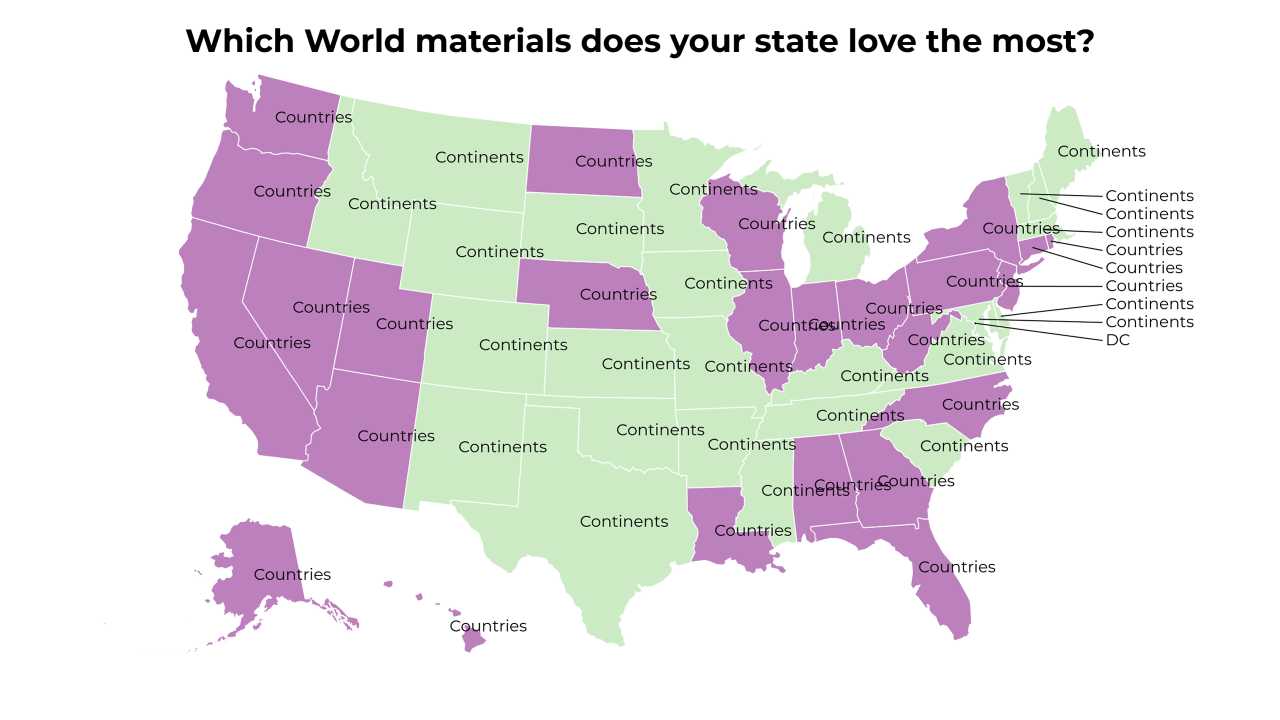 World materials map