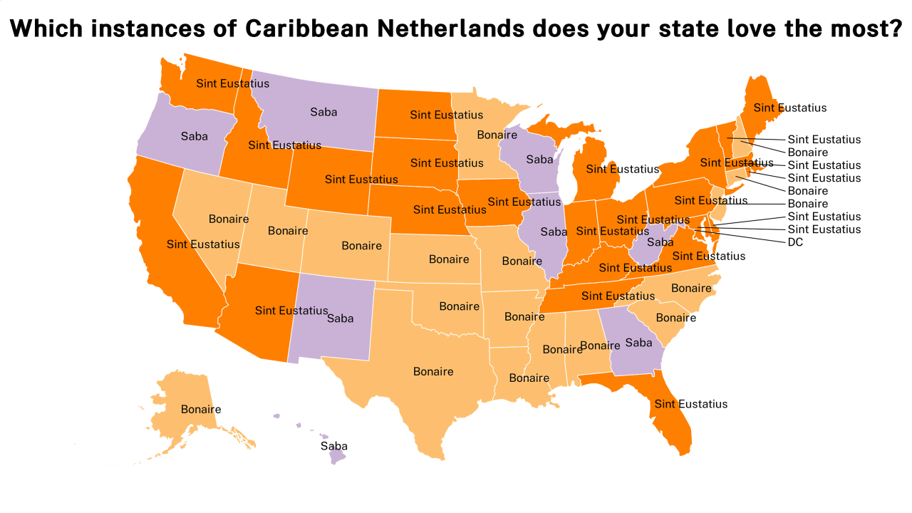 instances of Caribbean Netherlands map