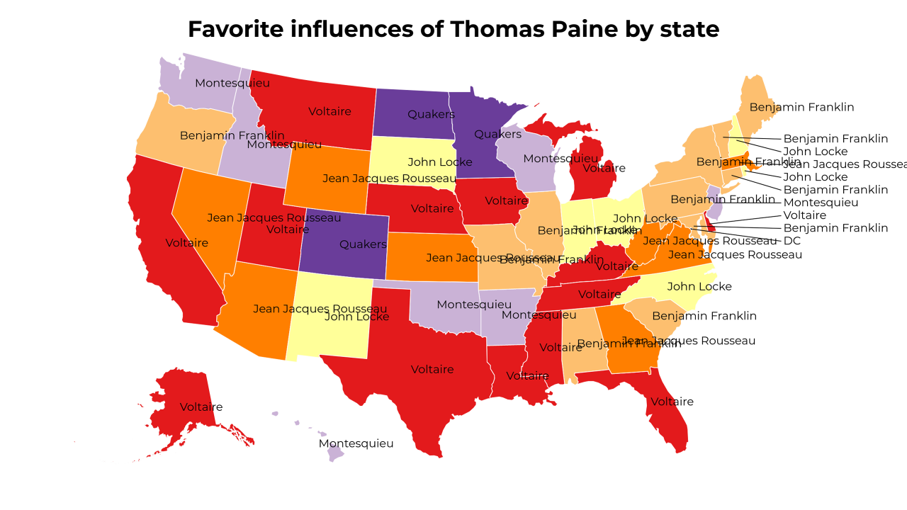 influences of Thomas Paine map