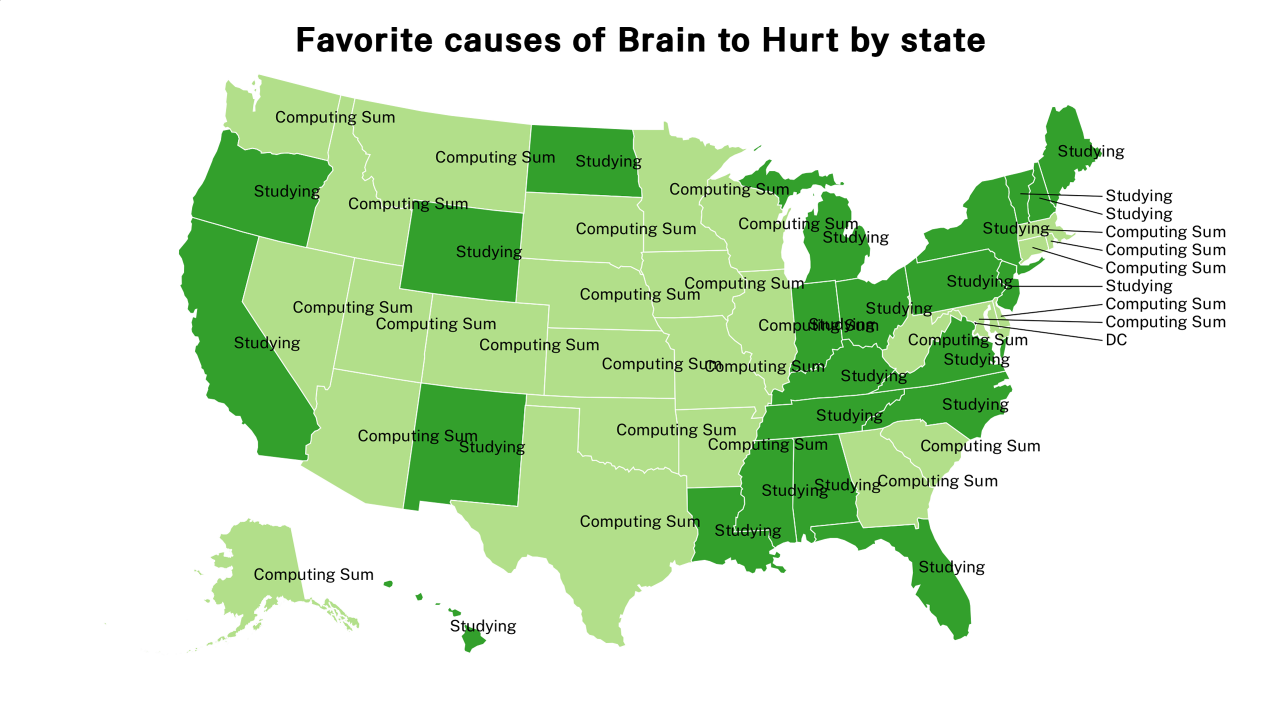 causes of Brain to Hurt map