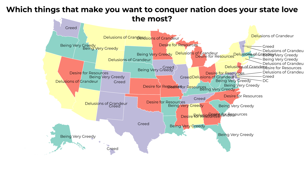 things that make you want to conquer nation map