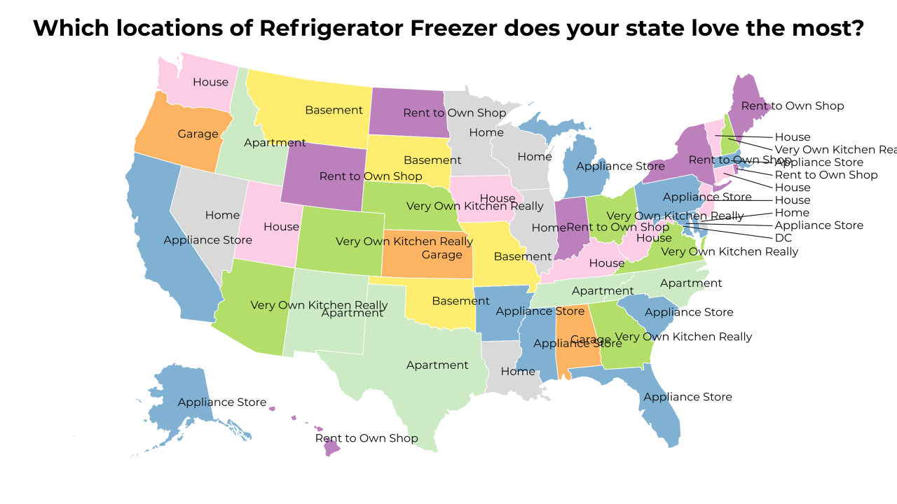 locations of Refrigerator Freezer map