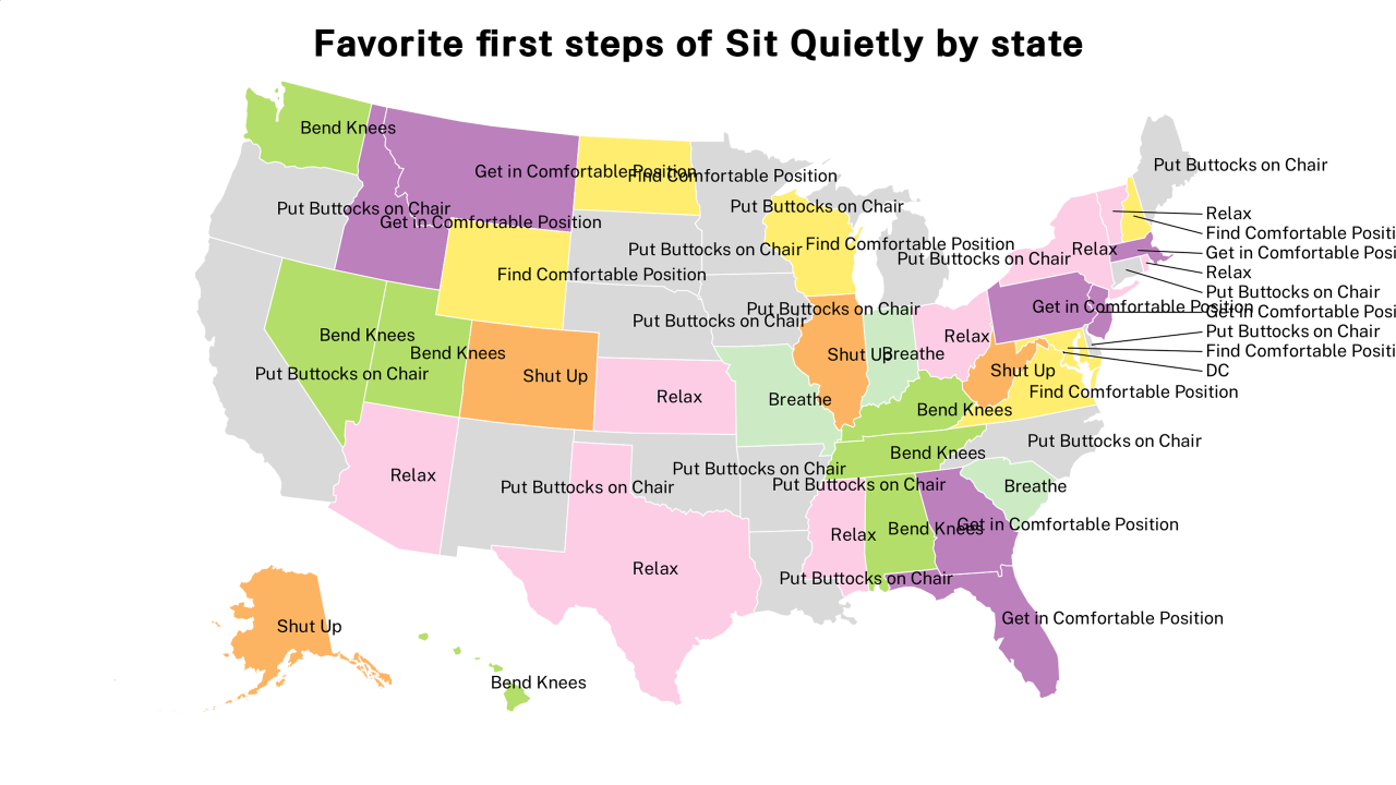 first steps of Sit Quietly map