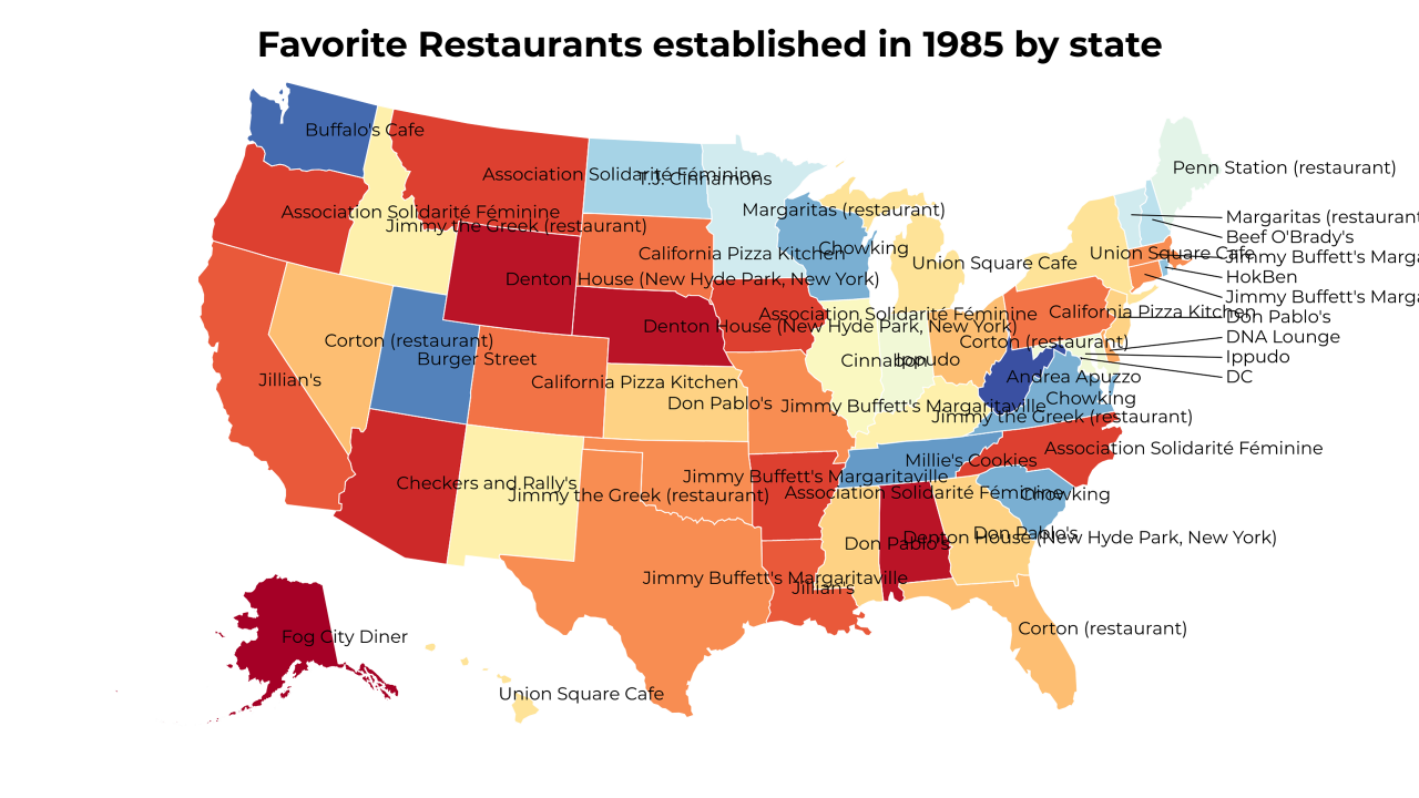 Restaurants established in 1985 map