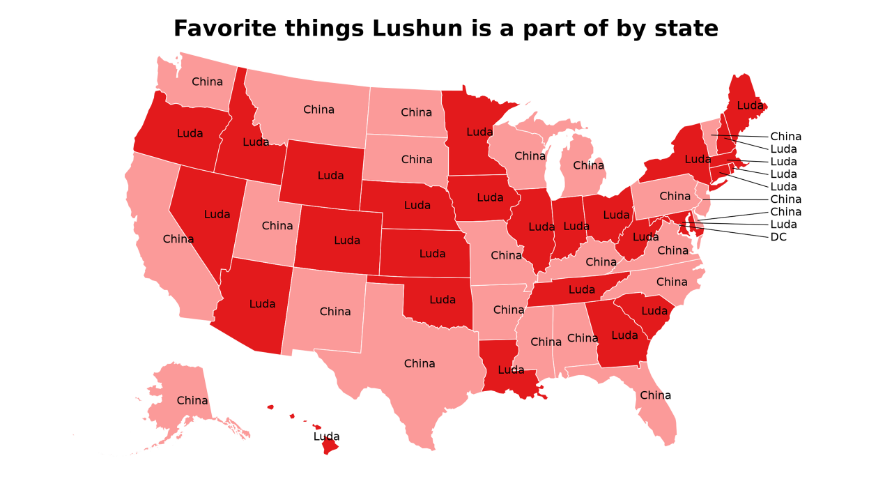 things Lushun is a part of map