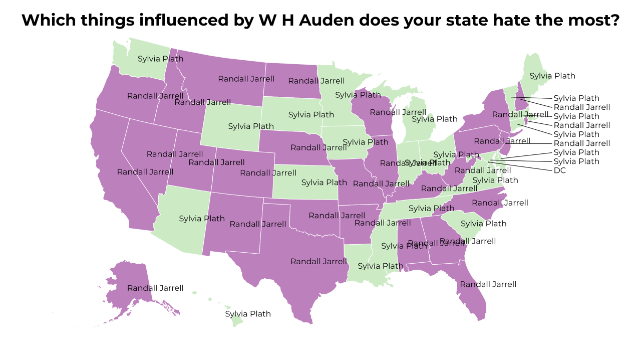 things influenced by W H Auden map