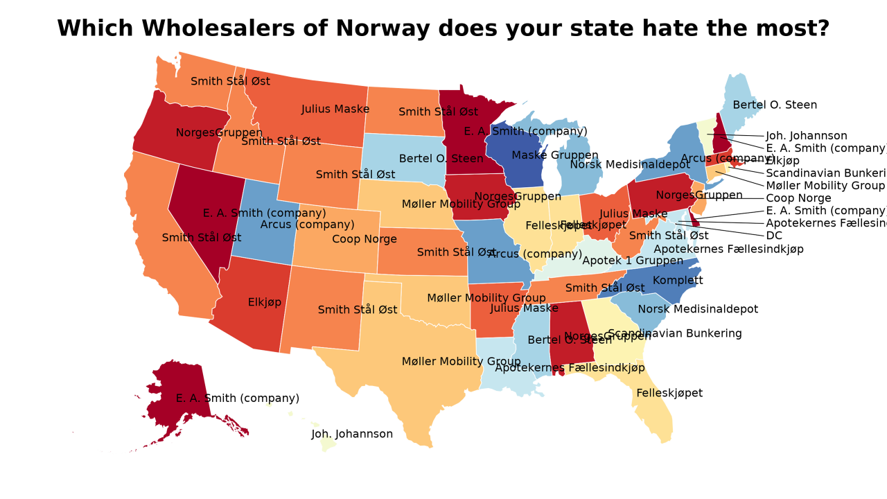 Wholesalers of Norway map