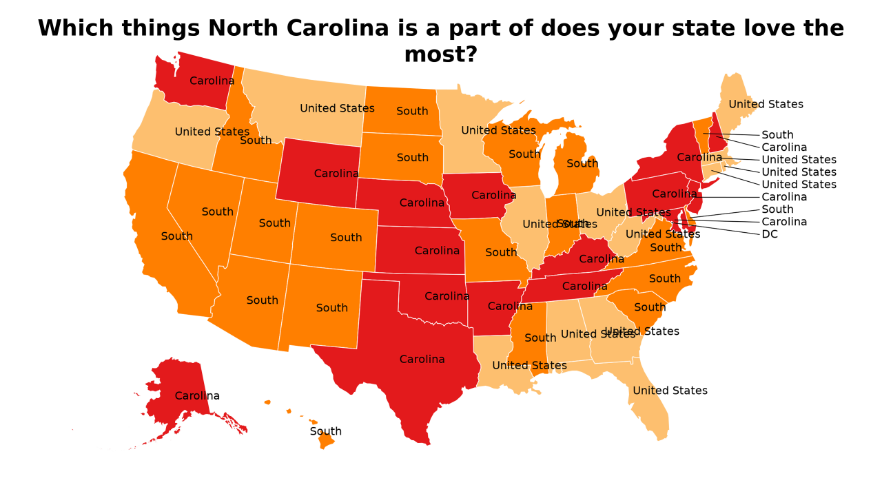 things North Carolina is a part of map