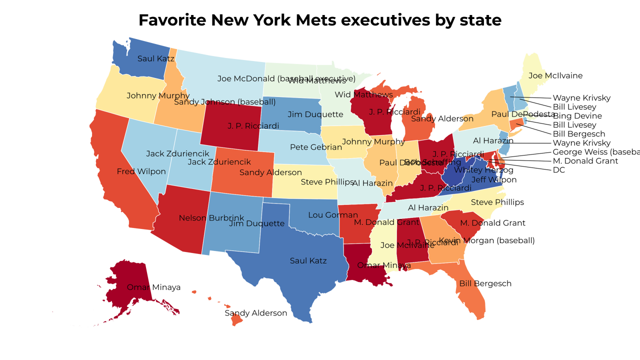 New York Mets executives map