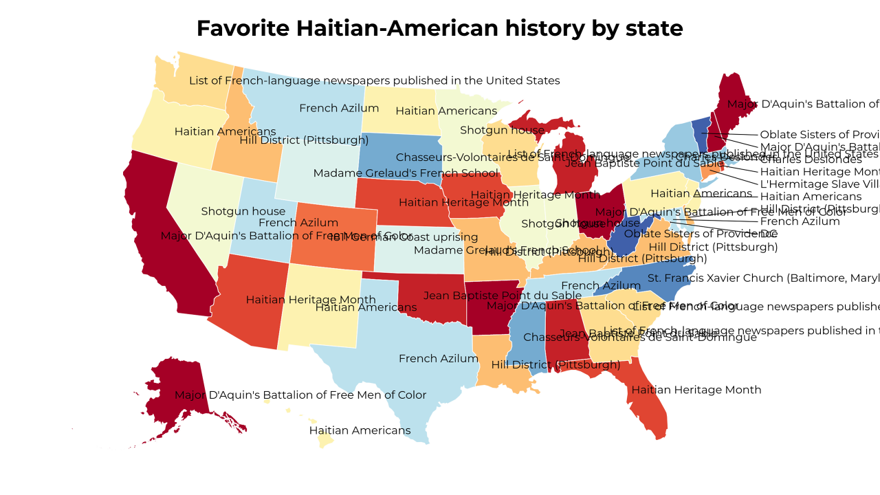 Haitian-American history map