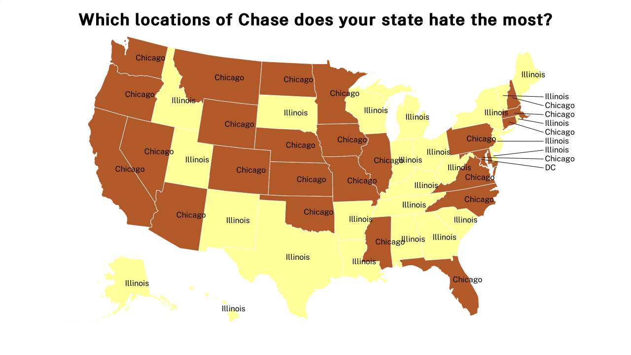 locations of Chase map