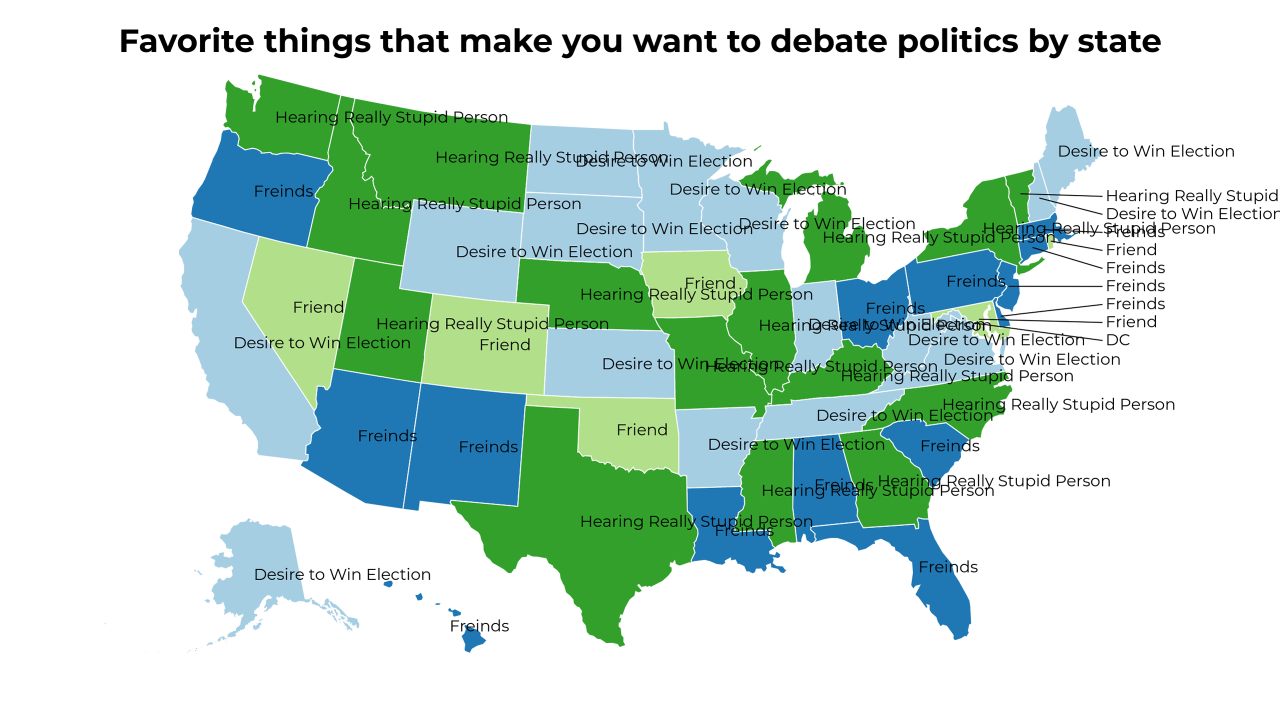 things that make you want to debate politics map