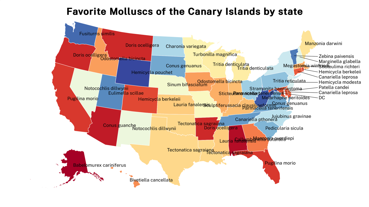 Molluscs of the Canary Islands map
