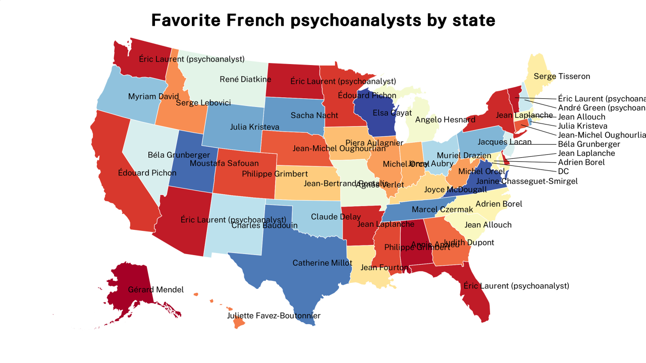 French psychoanalysts map