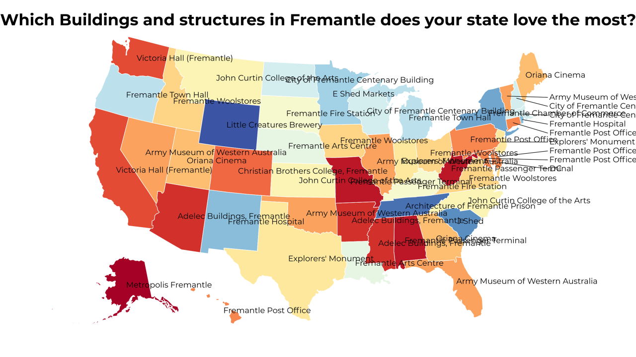Buildings and structures in Fremantle map