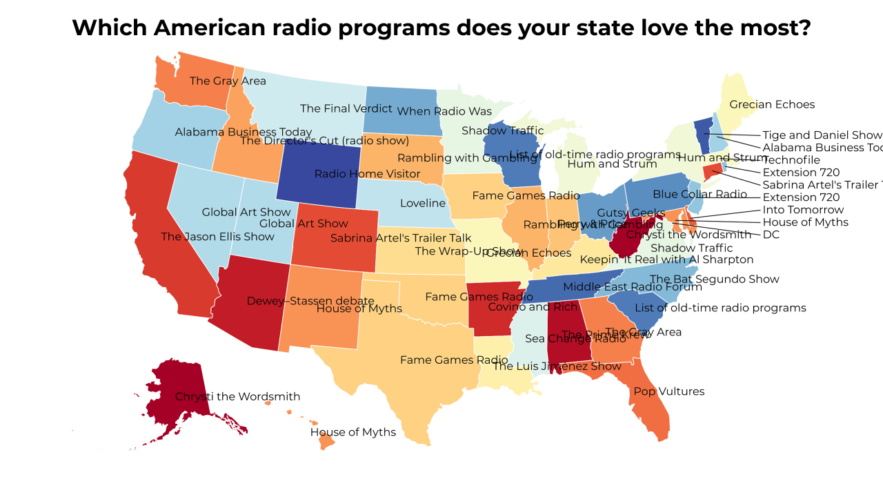 American radio programs map
