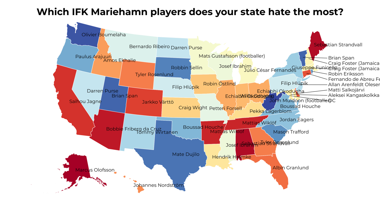 IFK Mariehamn players map