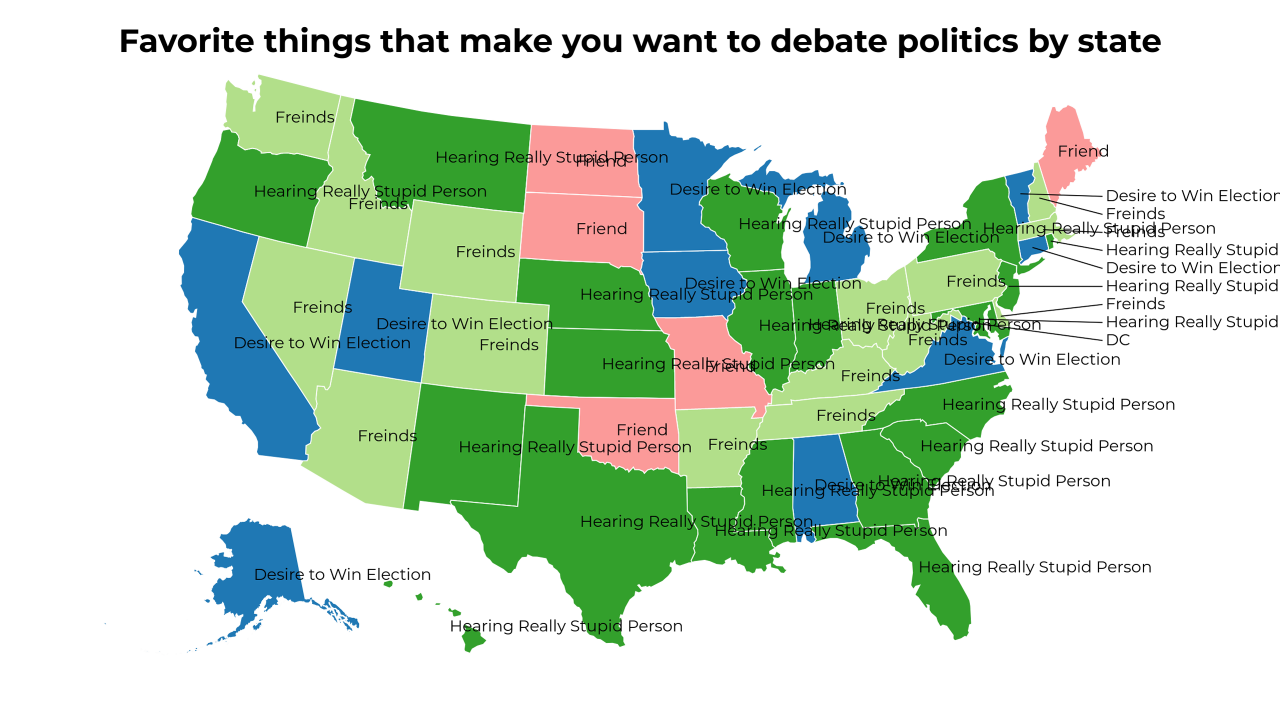 things that make you want to debate politics map