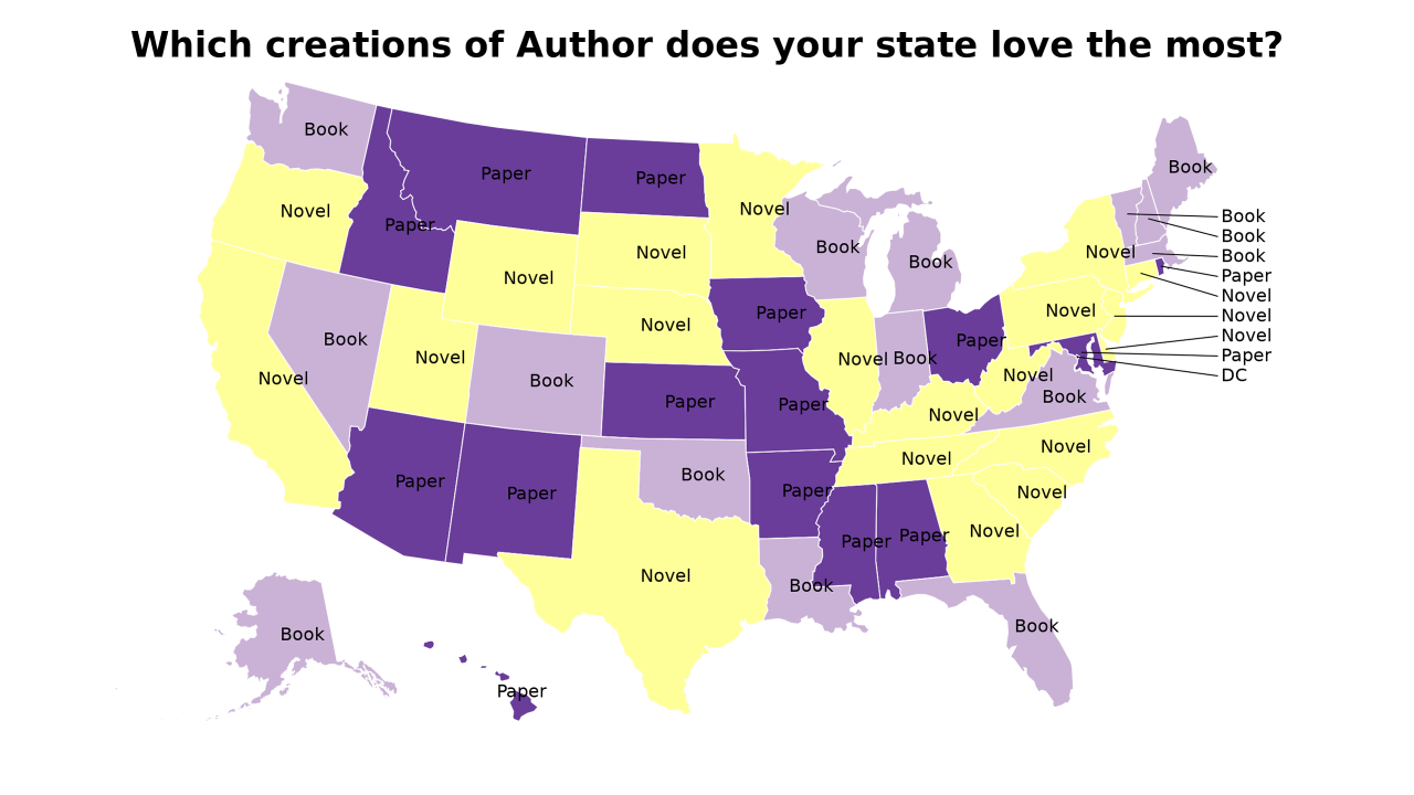 creations of Author map