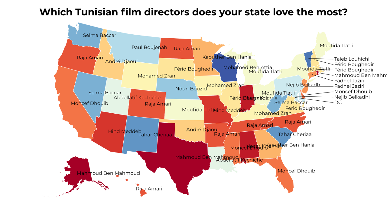 Tunisian film directors map