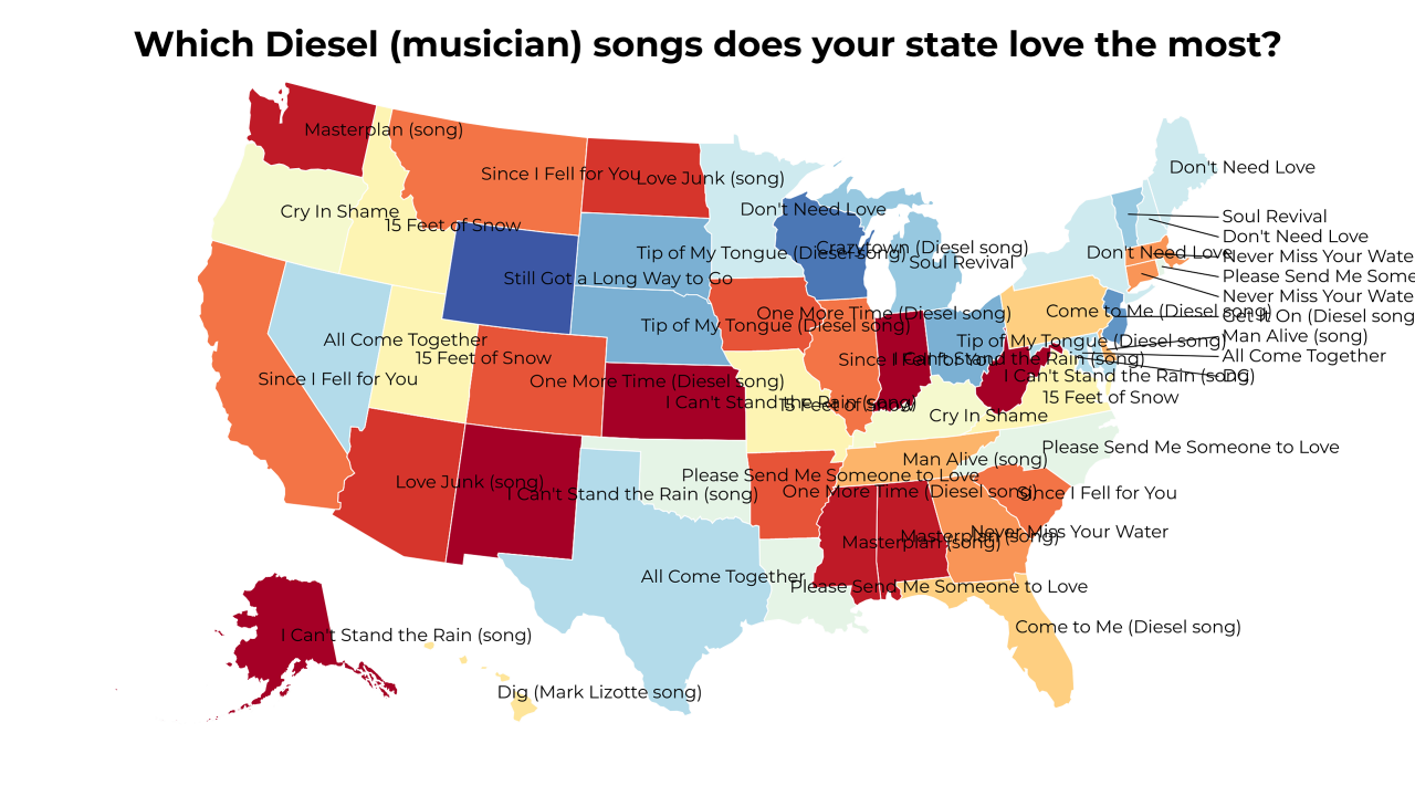 Diesel (musician) songs map