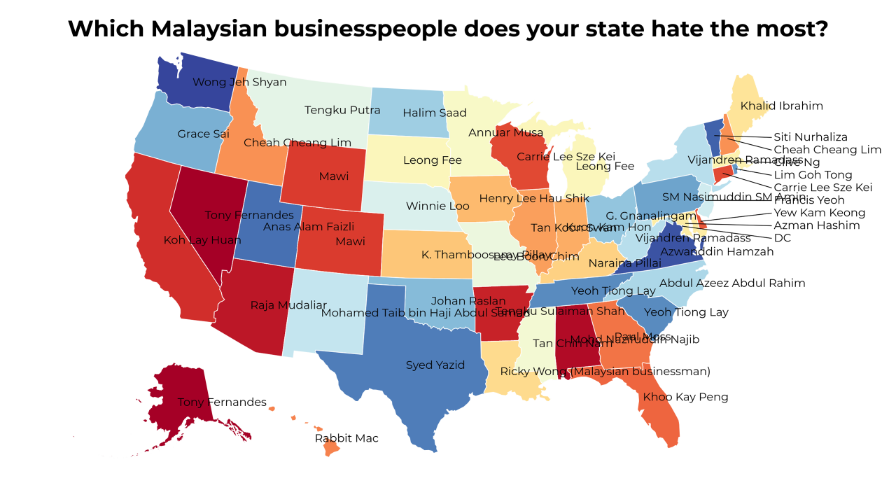 Malaysian businesspeople map