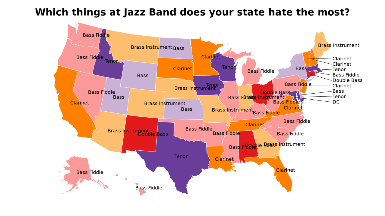 things at Jazz Band map