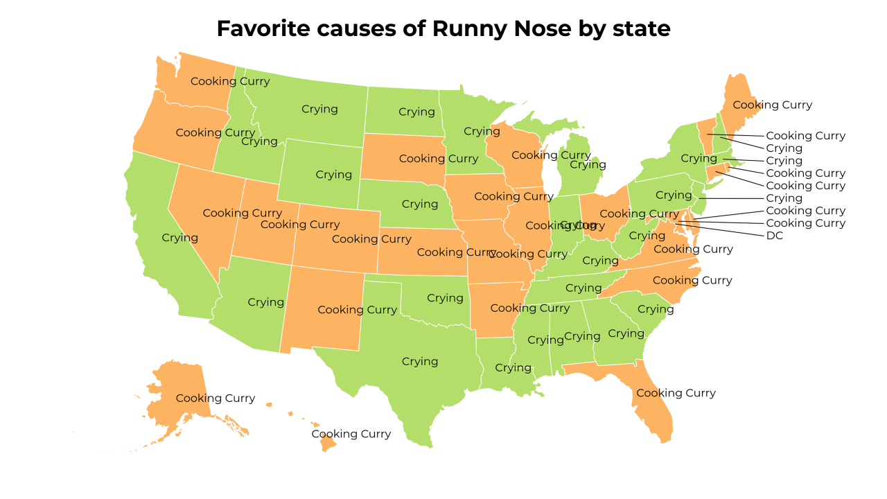 causes of Runny Nose map