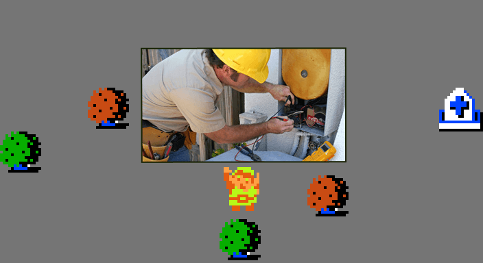 ♪ DOO DOO DOO DOO! ♩ (repairmen)