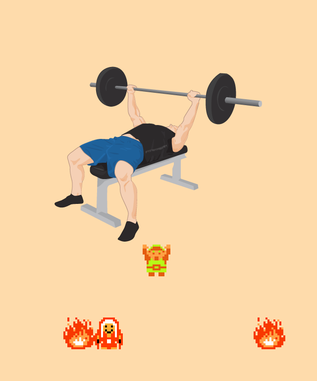 ♪ DOO DOO DOO DOO! ♩ (benching)