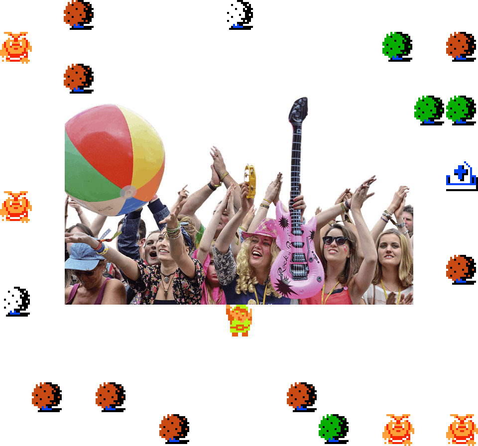 ♪ DOO DOO DOO DOO! ♪ (festivalgoers)