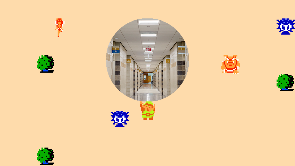 ♪ DOO DOO DOO DOO! ♪ (hallways)